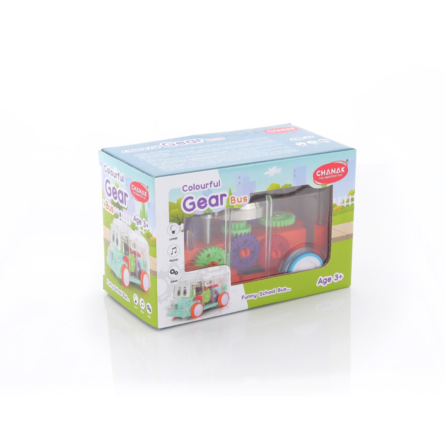 Musical toy bus with transparent design. Musical toy bus with transparent design.